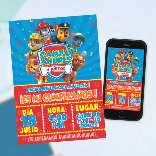 TARJETA DIGITAL PAW PATROL